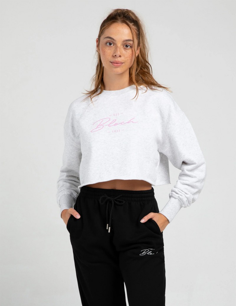 bloch off duty terry cropped crew top