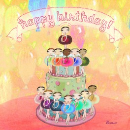 ballet papier birthday cake greetings card