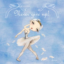 ballet papier never give up greetings card